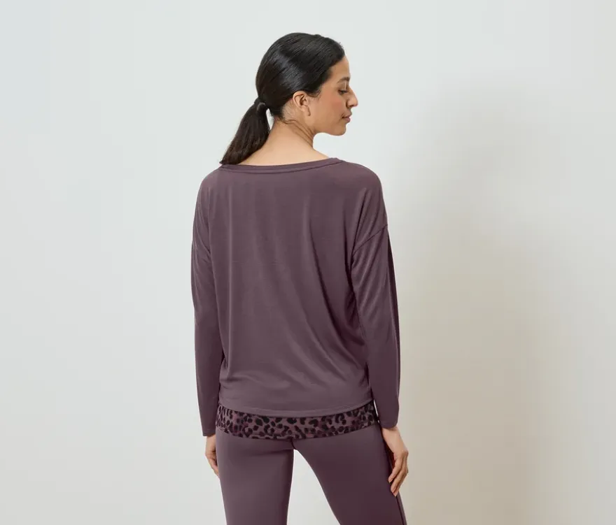 2-in1-Sportshirt, mauve/Alloverprint