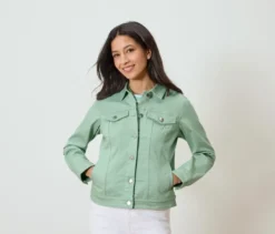 Jeansjacke, mintgrün