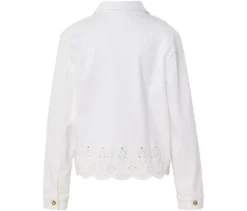 Jeansjacke mit Lochstickerei