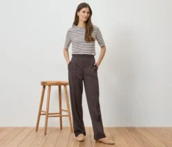 Jerseyhose mit Biese, braun