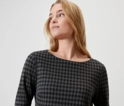 Jerseykleid mit Hahnentritt-Jacquard