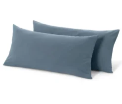 2 Jersey-Kopfkissenbezüge, blau