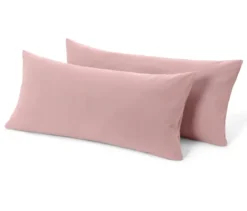 2 Jersey-Kopfkissenbezüge, rosé