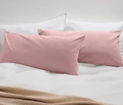 2 Jersey-Kopfkissenbezüge, rosé