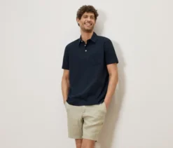 Jersey-Poloshirt, navy