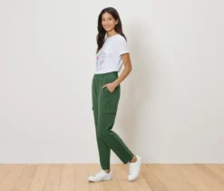 Joggpants mit Cargo-Taschen, dunkelgrün