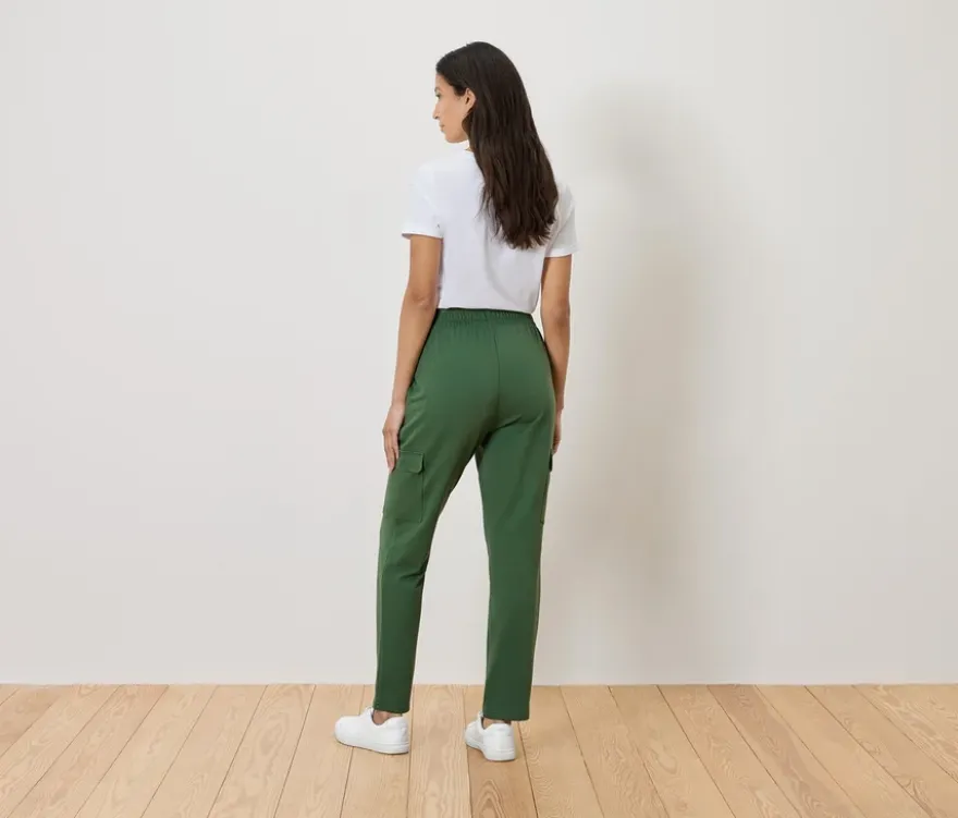 Joggpants mit Cargo-Taschen, dunkelgrün