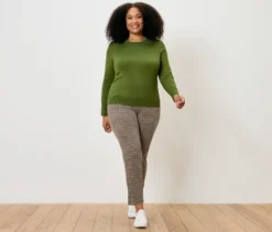 Joggpants mit Hahnentritt-Jacquard