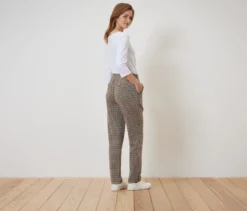 Joggpants mit Hahnentritt-Jacquard