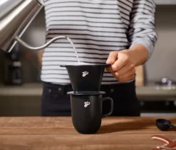 Kaffeehandfilter Gr. 101, schwarz mit Bohne
