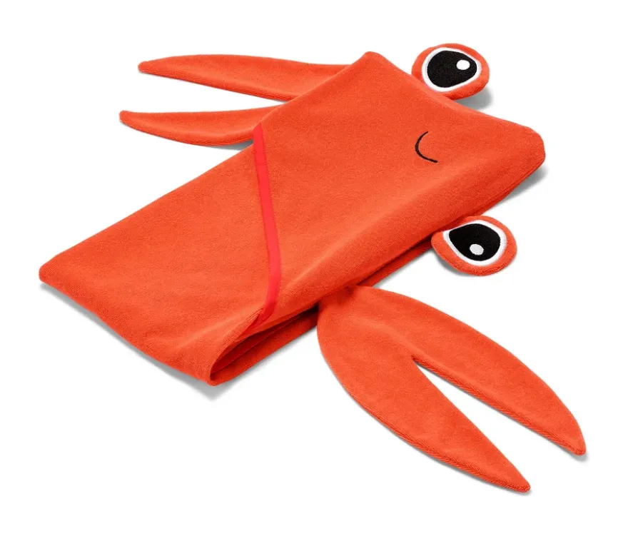Kapuzenhandtuch in Krabbenform