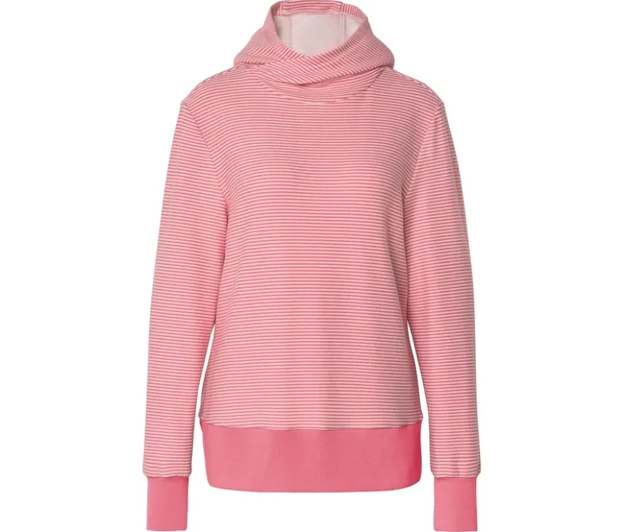 Kapuzen-Pullover, rosa-offwhite