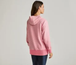 Kapuzen-Pullover, rosa-offwhite