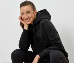 Kapuzen-Sweatpullover, schwarz