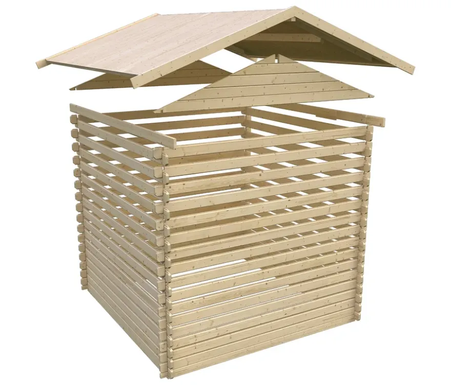 Karibu Blockbohlen-Gartenhaus »Hator«, 38 mm, mit Dacheindeckung und Fußboden