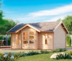 Karibu Blockbohlen-Gartenhaus »Hator«, 38 mm, mit Dacheindeckung und Fußboden