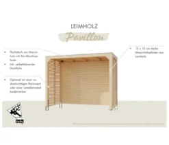 Karibu Pavillon »Markaska« mit Leimholz-Balken und Dacheindeckung, 627 x 320, 28 mm