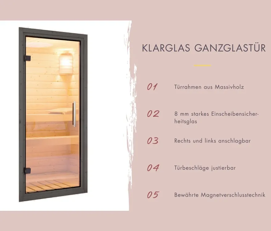 Karibu Saunahaus »Alice 3«, anthrazit