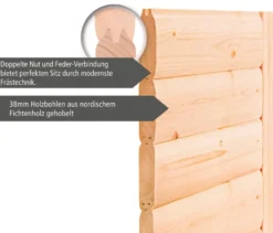 Karibu Saunahaus-Set »Rahlau A«, inkl. 9 kW-Ofen mit externer Steuerung