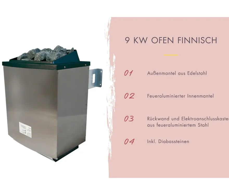 Karibu Saunahaus-Set »Rahlau A«, inkl. 9 kW-Ofen mit externer Steuerung