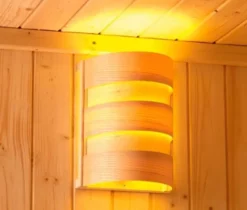 Karibu Sauna »Scarlett 3« im Set mit 9-kW-Ofen und finnischer Steuerung
