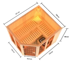Karibu Sauna »Scarlett 3« im Set mit 9-kW-Bio-Ofen und Bio-Steuerung