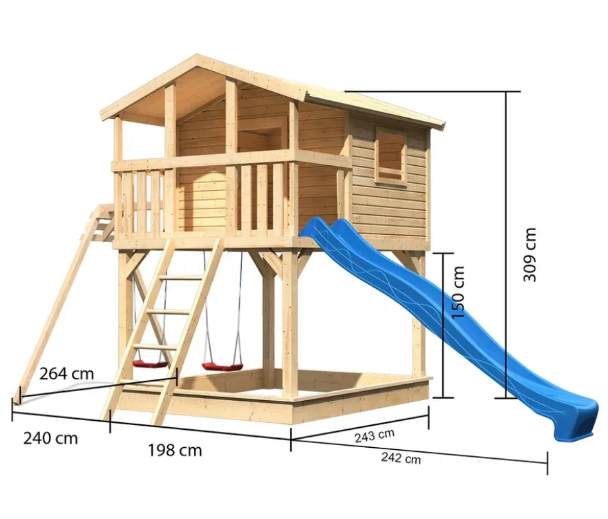 Karibu-Stelzenhaus »Benjamin«, naturfarben