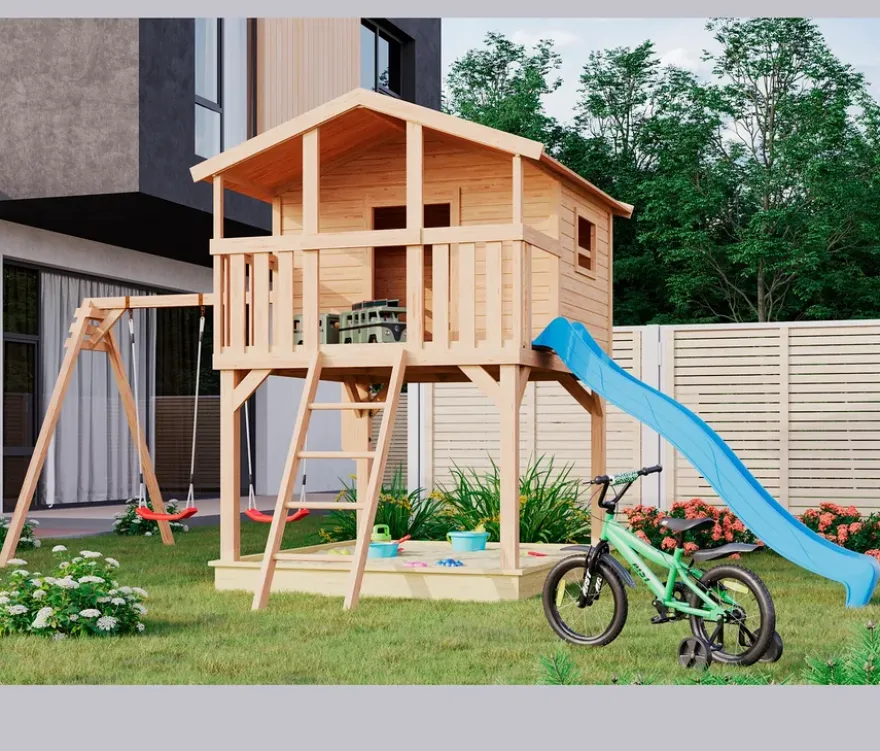 Karibu-Stelzenhaus »Benjamin«, naturfarben