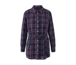 Karierte Longbluse aus Baumwoll-Flanell