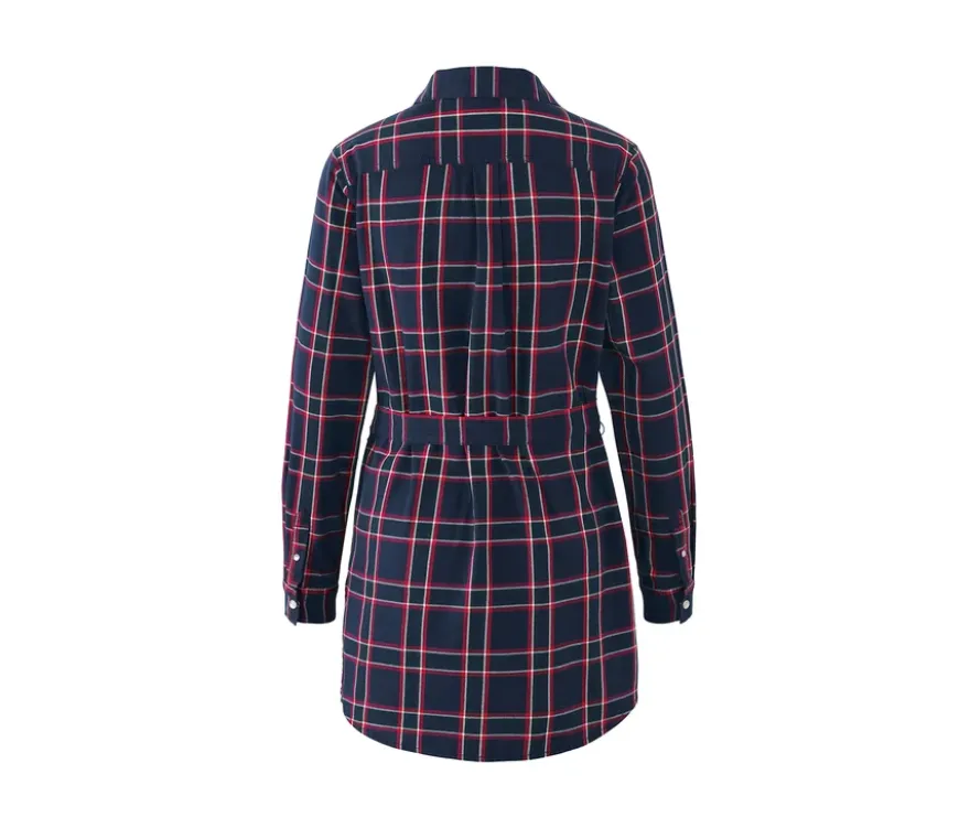 Karierte Longbluse aus Baumwoll-Flanell