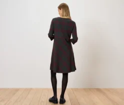 Kariertes Jacquard-Kleid