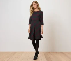 Kariertes Jacquard-Kleid