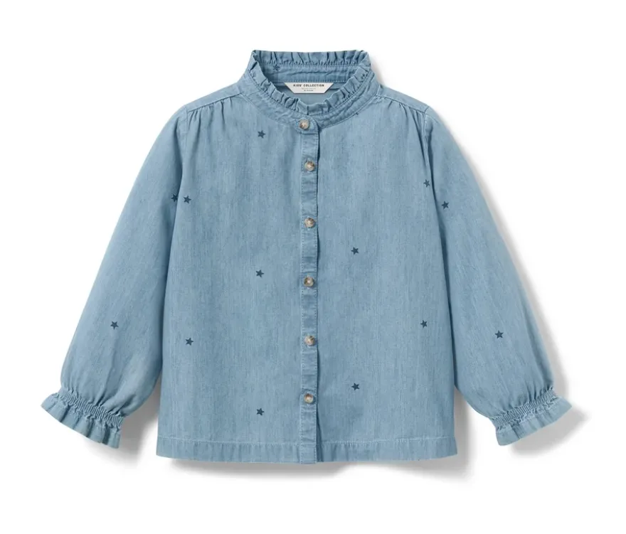 Kinder-Chambray-Bluse