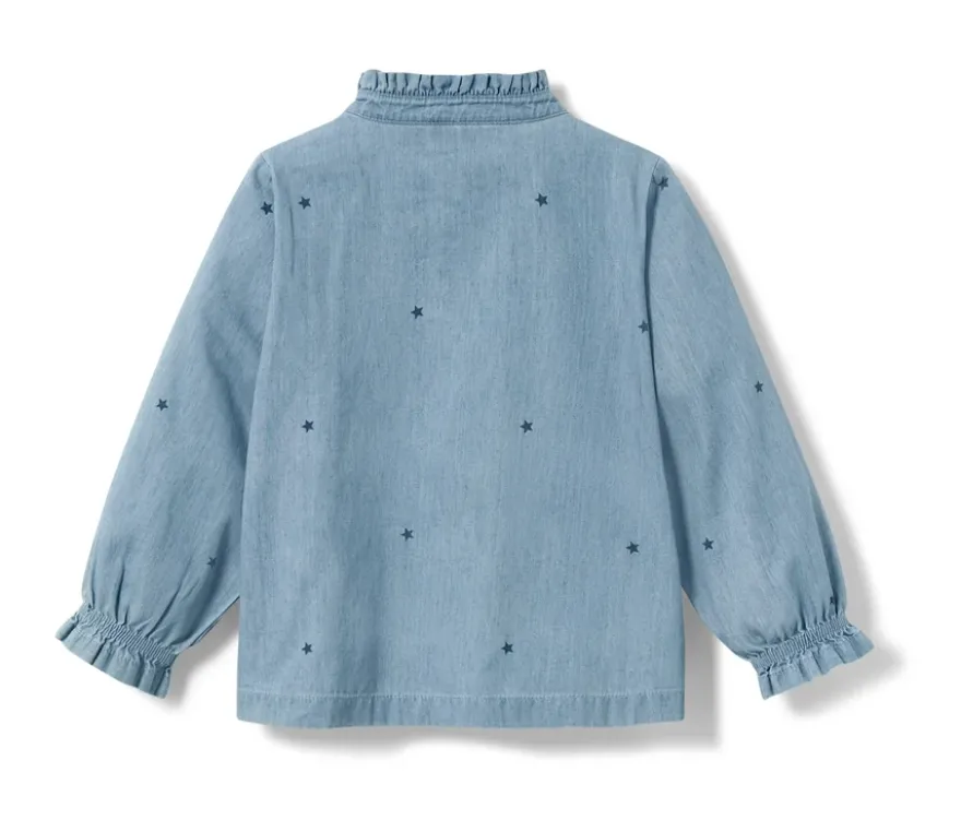 Kinder-Chambray-Bluse
