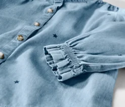 Kinder-Chambray-Bluse