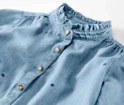 Kinder-Chambray-Bluse