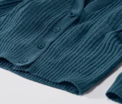 Kinder-Chenille-Strickjacke, blaugrün