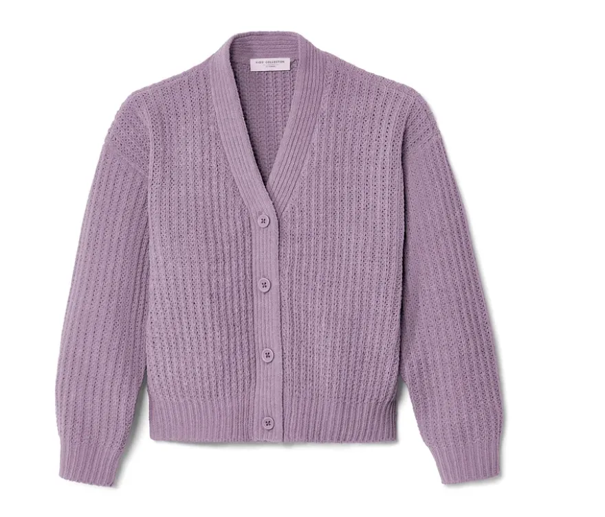 Kinder-Chenille-Strickjacke, lavendel