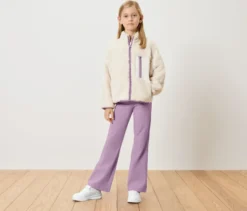 2 Kinder Flared-Leggings, lavendel und dunkelblau