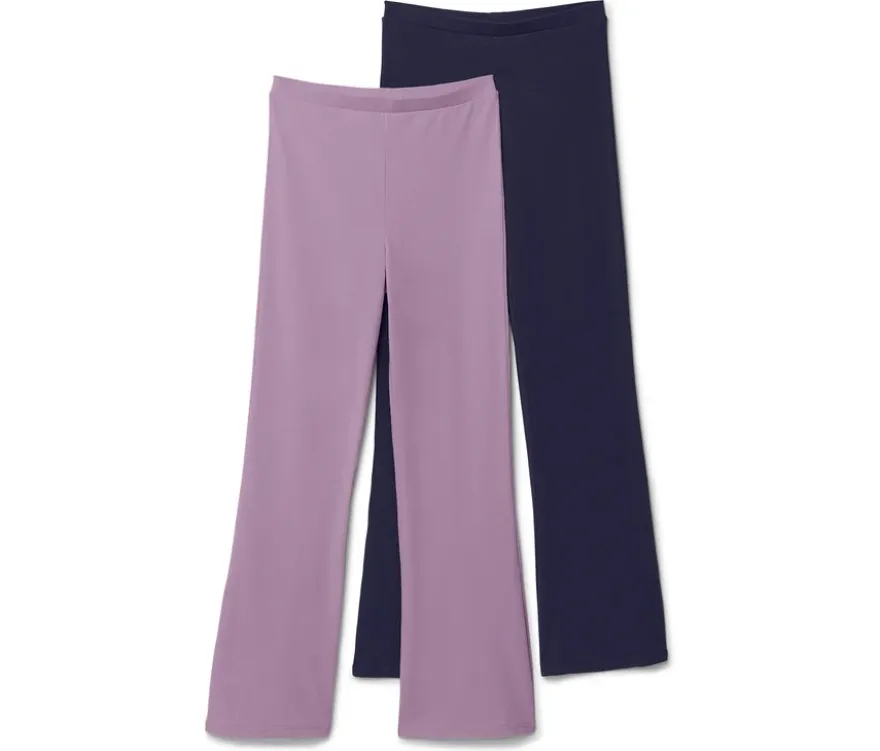 2 Kinder Flared-Leggings, lavendel und dunkelblau