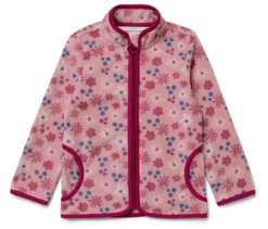 Kinder-Fleecejacke, geblümt