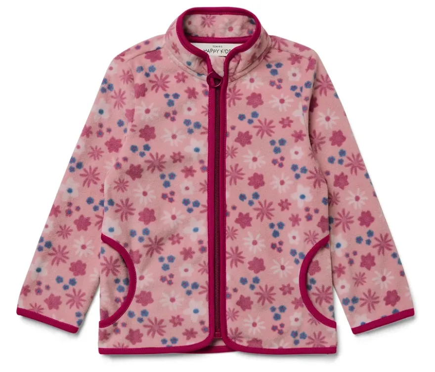 Kinder-Fleecejacke, geblümt