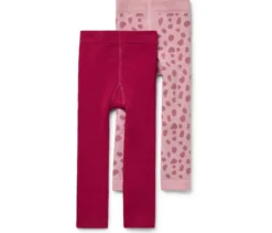 2 Kinder-Frottee-Thermoleggings, Tupfen
