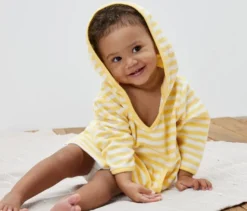 Kinder-Frottierponcho, gestreift