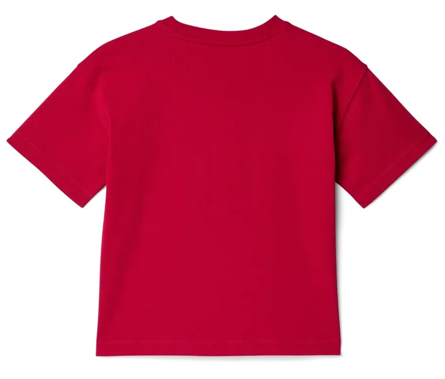 Kinder-Heavy-T-Shirt mit überschnittenen Schultern, rot