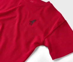 Kinder-Heavy-T-Shirt mit überschnittenen Schultern, rot