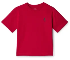 Kinder-Heavy-T-Shirt mit überschnittenen Schultern, rot