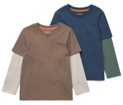 2 Kinder-2-in1-Langarmshirts