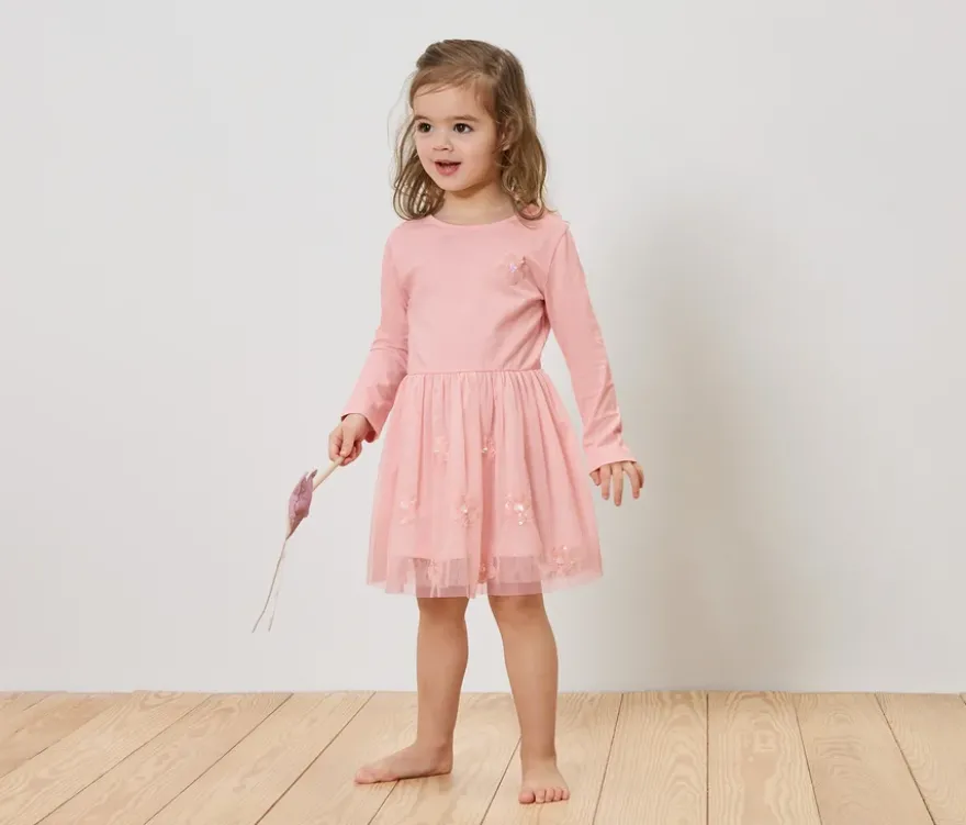 Kinder-Jerseykleid mit Pailletten