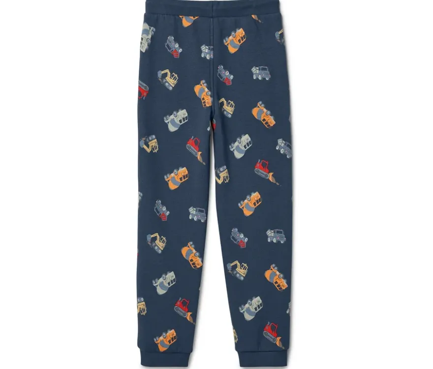 Kinder Jogginghose, navy mit graugrünen Bündchen